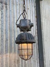 Industrial style Grey cage lamp in Glass and iron