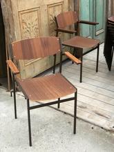 Gijs van der sluis style Chairs in Wood and iron, European 20th century