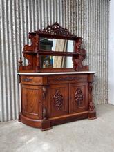 Antique style Antique cabinet in Wood and mirror marble topp, Europe 20e eeuw