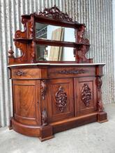 Antique style Antique cabinet in Wood and mirror marble topp, Europe 20e eeuw