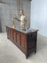 Antique style Bar counter in wood and iron 20e eeuw