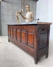 Antique style Bar counter in wood and iron 20e eeuw