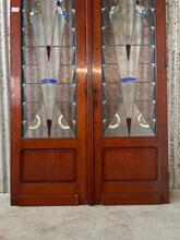 Antique style Doors in wood and glass, Europe 20e eeuw