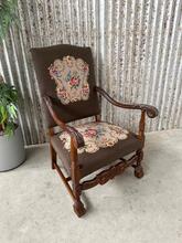Antique  style Embroidered Armchairs in Wood