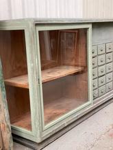 Antique style School cabinet in Wood and glass