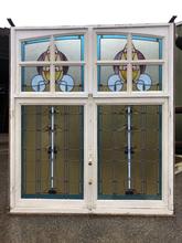 Antique style Stained glass in window in Wood and glass