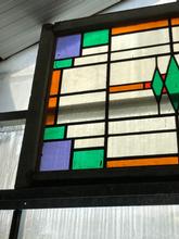Antique style Antique stained glass window in Wood