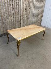 Antique style Coffee Table Hollywood Regency in marmer and iron
