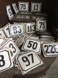 Industrial style Enamel house numbers in Iron