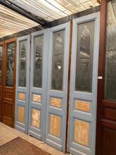 Jugenstill art nouveau style Antique doors in wood and glass, Europe 20e eeuw