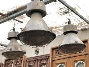 Lampen Industrieel stijl in Ijzer en glas, Europa 20e eeuws