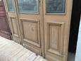 Old building material style Antique set of 3 glass doors in Glass wood, France 19 century