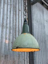 Industrial style Green enamel lamp in Enamel  20th Century
