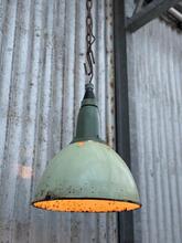 Industrial style Green enamel lamp in Enamel  20th Century