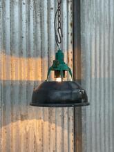 Industrial style Enemal pendant lamp in Enemal and iron