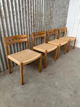 Designer J L Moller style Chairs in wood, Danmark 20e eeuw