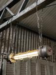 Lamp Industrieel stijl in ijzer en glas , Europa 20e eeuw