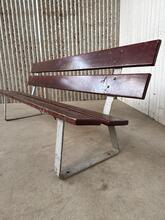 Industrial style Bench  in hardwood and iron, Dutch 20th Century
