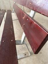 Industrial style Bench  in hardwood and iron, Dutch 20th Century