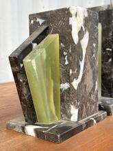 Art deco klok marmer groen en zwart antiek stijl in marmer,