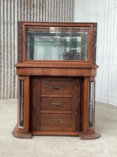 art deco Winkelkast Antiek stijl in hout en glas,