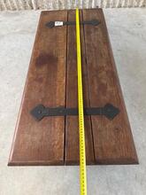 Salontafel brutalist Antiek stijl in Hout en ijzer ,