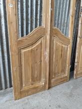 Set deuren art deco  Antiek stijl in Hout en glas,