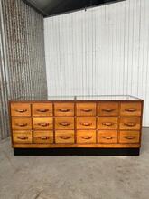 Winkel toonbank met laden Antiek stijl in Hout en glas,