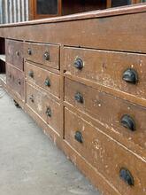 Antique style Antique shop counter France,20th century in wood and glass, Europe 20th Century