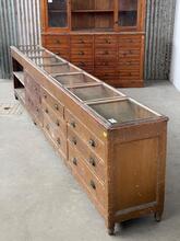 Antique style Antique shop counter France,20th century in wood and glass, Europe 20th Century