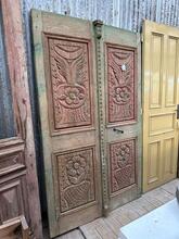 Antique style Doors green in Wood, Europe  20th century