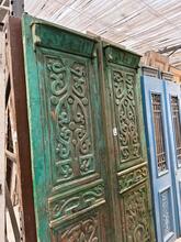 Antique style Green doors  in Wood, Europe 20th century