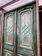 Antique style Antique green set doors in Wood