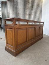 Antique style Pharmacy Counter in wood and glass, France 20th Century