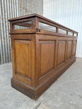 Antique style Pharmacy Counter in wood and glass, France 20th Century
