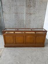 Antique style Pharmacy Counter in wood and glass, France 20th Century
