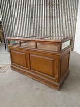 Antique style Pharmacy Counter in wood and glass, France 20th Century