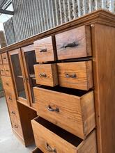 Antique pine style Shopfitting in Wood and glass, Europe 20th Century