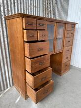 Antique pine style Shopfitting in Wood and glass, Europe 20th Century