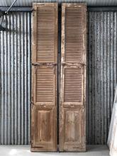 Antique style Antique set of 2 high shutters in Wood