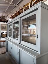Antique style Shopcabintet gray in wood and glas 20- century