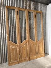 Art deco style 4-panel art deco doors with glass in Wood and glass