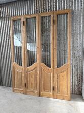 Art deco style 4-panel art deco doors with glass in Wood and glass