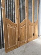 Art deco style 4-panel art deco doors with glass in Wood and glass
