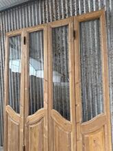 Art deco style 4-panel art deco doors with glass in Wood and glass
