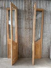 Art deco style 4-panel art deco doors with glass in Wood and glass
