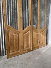 Antieke 4-slag deuren art deco Art Deco stijl in hout en glas ,