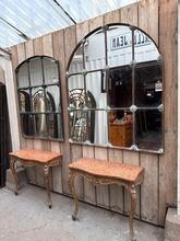 Industrial style Mirror in wood and  faceted mirror, Europe