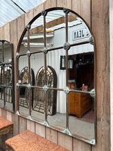 Industrial style Mirror in wood and  faceted mirror, Europe