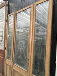 Old building material style Antique set of 3 glass doors in Glass wood, France 19 century